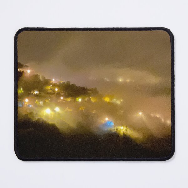 Item preview, Lost in the Fog – Misty Mountain Village at Night designed and sold by Mavriboy.