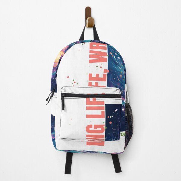 Item preview, Whale swimming beneath a galaxy with the phrase "Long Life, Wrong Life designed and sold by DVerse Studio.