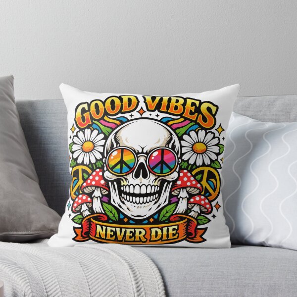 Item preview, Psychedelic skull with flowers and peace designed and sold by Imprearte.
