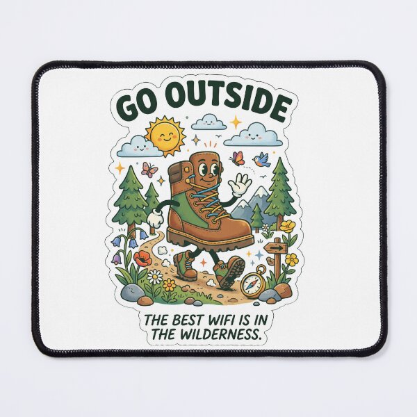 Item preview, Go Outside | Funny Hiking T-Shirt | Outdoor Adventure Graphic | Nature Lover Sticker designed and sold by SAJ Design Studio.