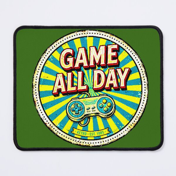 Item preview, Game All Day | Retro Vintage 1985 Gamer Badge designed and sold by AstronautMerch.