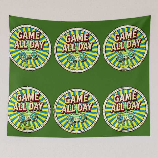 Item preview, Game All Day | Retro Vintage 1985 Gamer Badge designed and sold by AstronautMerch.