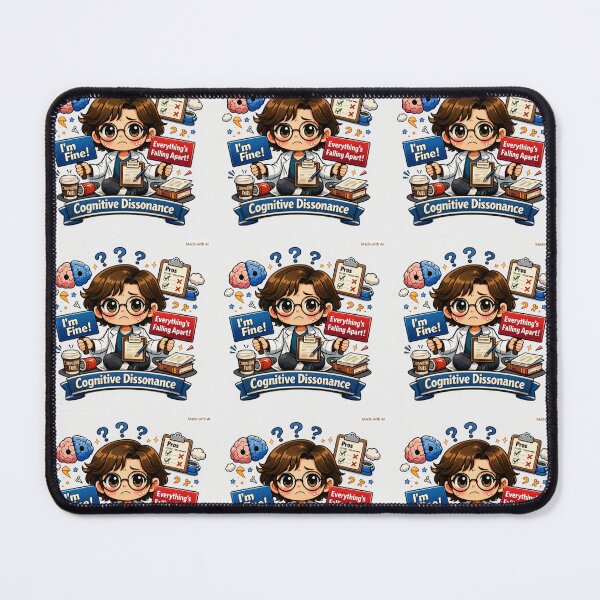 Item preview, Cognitive Dissonance – Chibi Psychology Design | Freudian Slip Co. designed and sold by Freudian Slip Co..