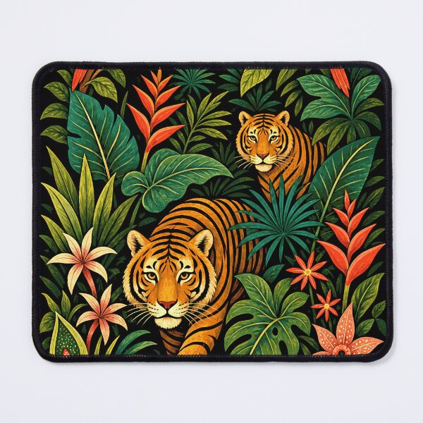 Item preview, Henri Rousseau Inspired Tropical Tiger Jungle Botanical designed and sold by JackCurtis1991.