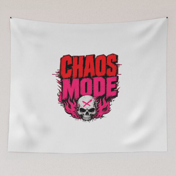 Item preview, Chaos Mode - Glitch Skull & Neon Flames designed and sold by Wear-X.