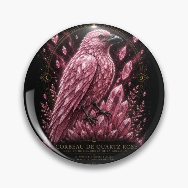 Item preview, Rose quartz raven with delicate reflections designed and sold by Axokris.