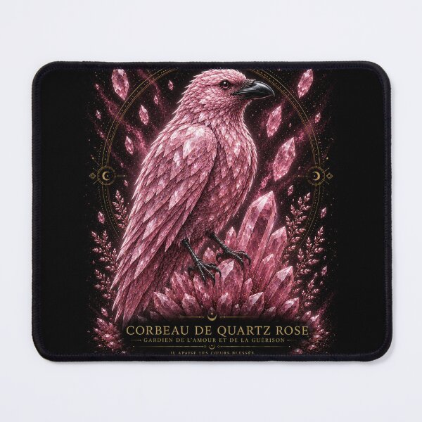 Item preview, Rose quartz raven with delicate reflections designed and sold by Axokris.