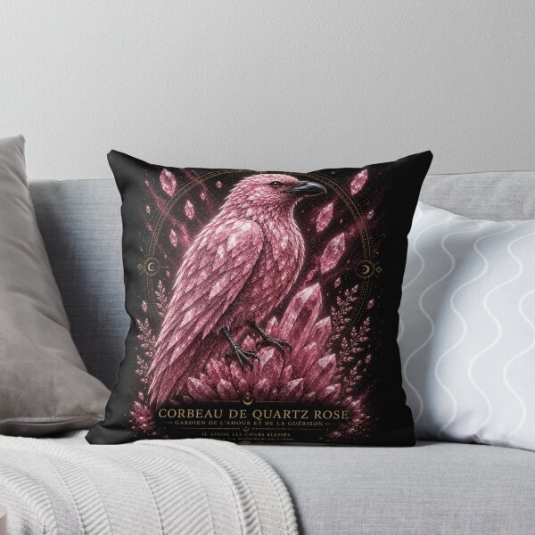 Item preview, Rose quartz raven with delicate reflections designed and sold by Axokris.
