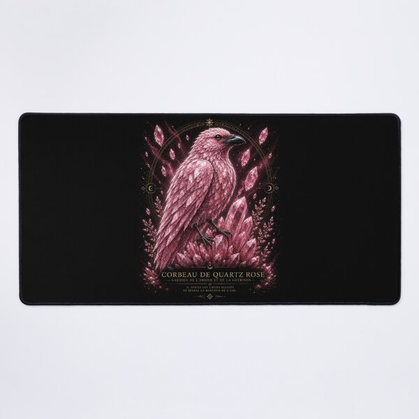 Item preview, Rose quartz raven with delicate reflections designed and sold by Axokris.