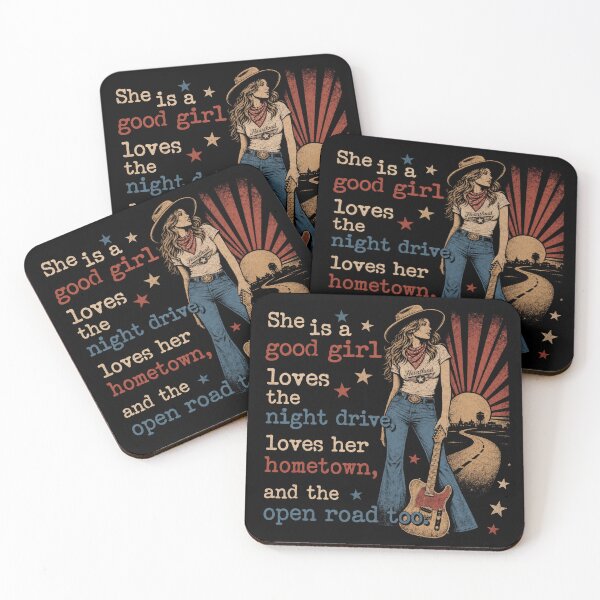 Item preview, She Is a Good Girl Country Western Vintage Cowgirl Shirt Design Retro Country Music Graphic designed and sold by sarahseeger.