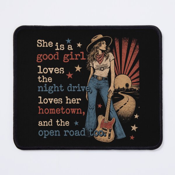 Item preview, She Is a Good Girl Country Western Vintage Cowgirl Shirt Design Retro Country Music Graphic designed and sold by sarahseeger.