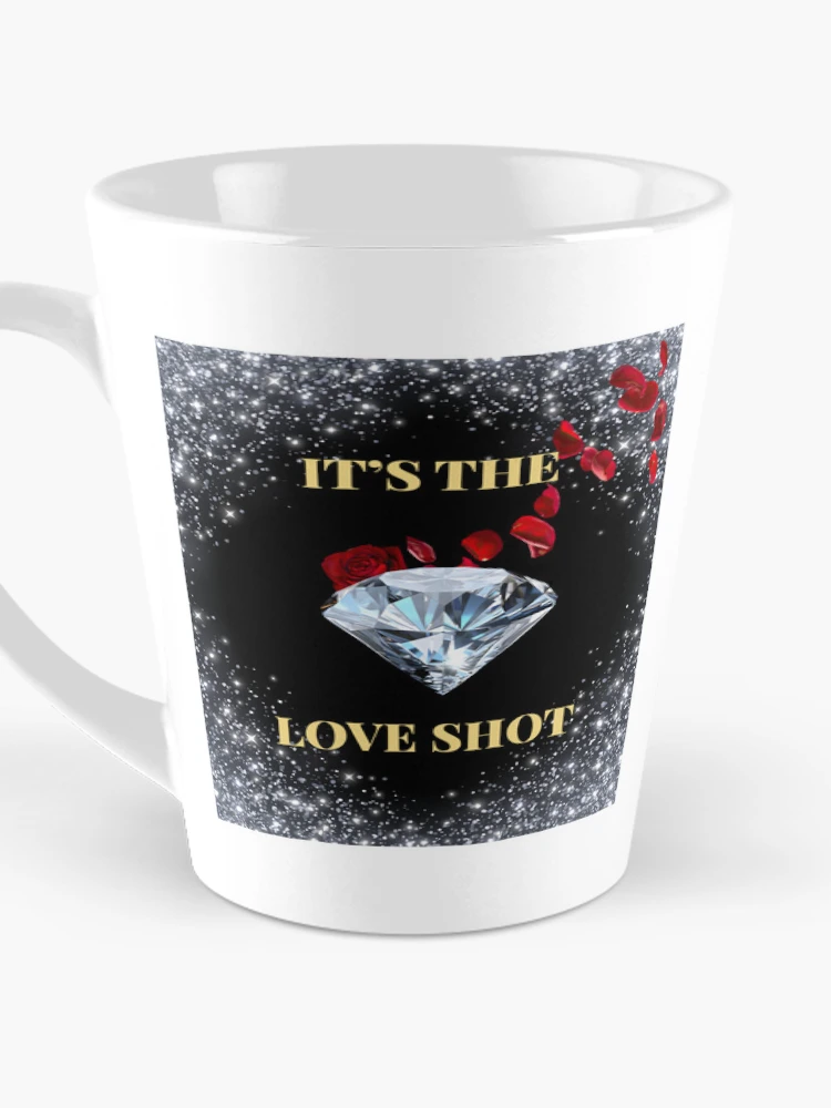 Aperçu 3 sur 4. Mug à café avec l'œuvre EXO Love Shot Diamant Roses Rouges Glam Kpop Graphique créée et vendue par Gameshalah's Designs Hub.