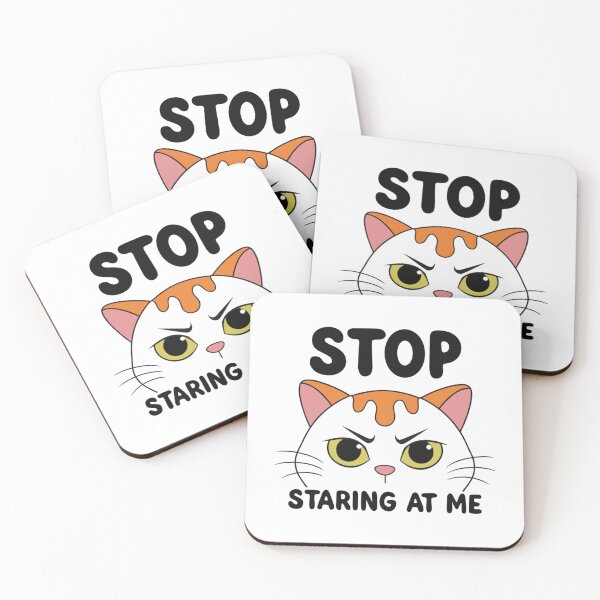 Item preview, Stop Staring At Me Cat T-Shirt | Funny Black Cat Graphic Tee | Cute Sarcastic Cat Lover Gift designed and sold by Charonde.