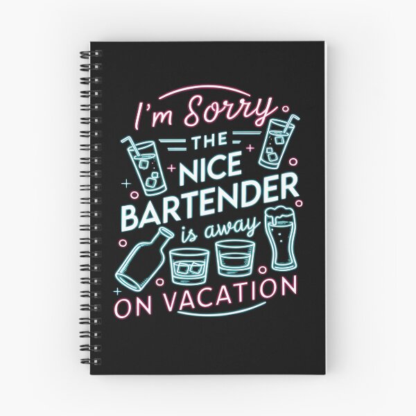 Item preview, I'm Sorry The Nice Bartender Is Away Funny Bartender Vacation Neon T-Shirt designed and sold by ArcaneArtistry.