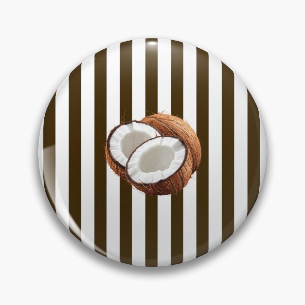 Item preview, Tropical Coconut on Dark Pinstripe Background designed and sold by NOUURRRR.