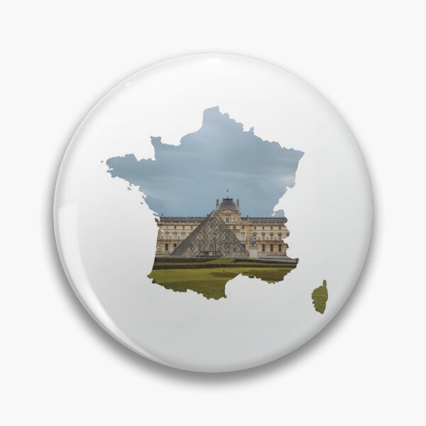 Item preview, France Map Louvre Pyramid Museum Paris Silhouette designed and sold by Maroan93.