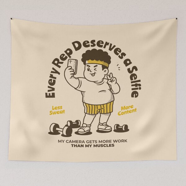 Item preview, Every Rep Deserves a Selfie Funny Gym Workout Selfie designed and sold by adipra.