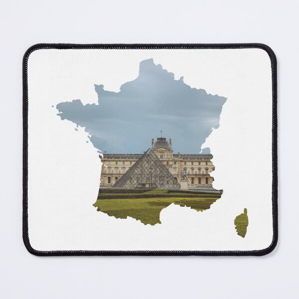 Item preview, France Map Louvre Pyramid Museum Paris Silhouette designed and sold by Maroan93.