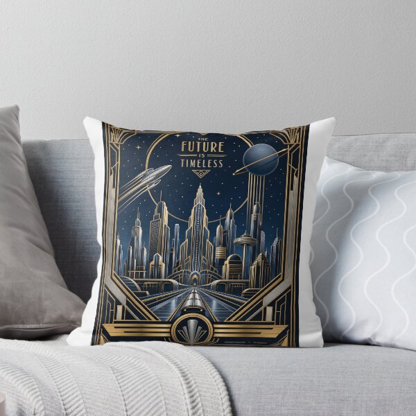 Item preview, Modern Art Deco Cityscape - Retro-Futuristic Geometric Art designed and sold by morikuma.