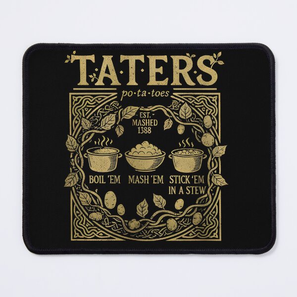 Item preview, Taters Potatoes Boil 'Em Mash 'Em Stick 'Em In A Stew Vintage Fantasy T-Shirt designed and sold by ArcaneArtistry.