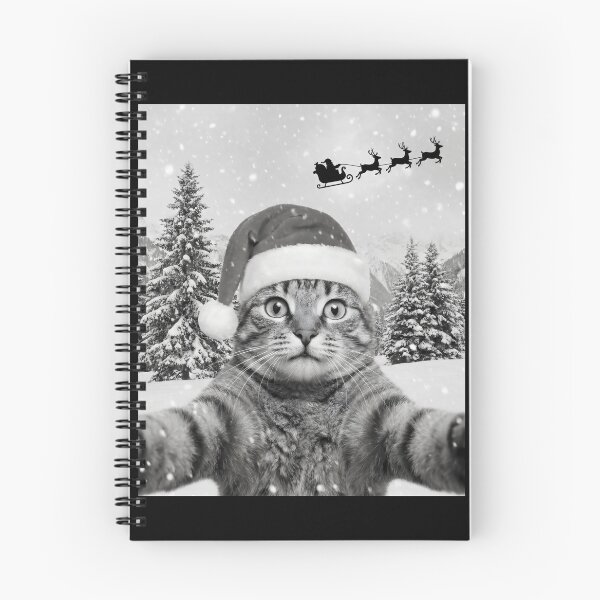 Item preview, Funny Santa Cat Selfie Christmas Winter Snow Cute Kitty T-Shirt designed and sold by ArcaneArtistry.