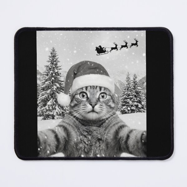 Item preview, Funny Santa Cat Selfie Christmas Winter Snow Cute Kitty T-Shirt designed and sold by ArcaneArtistry.