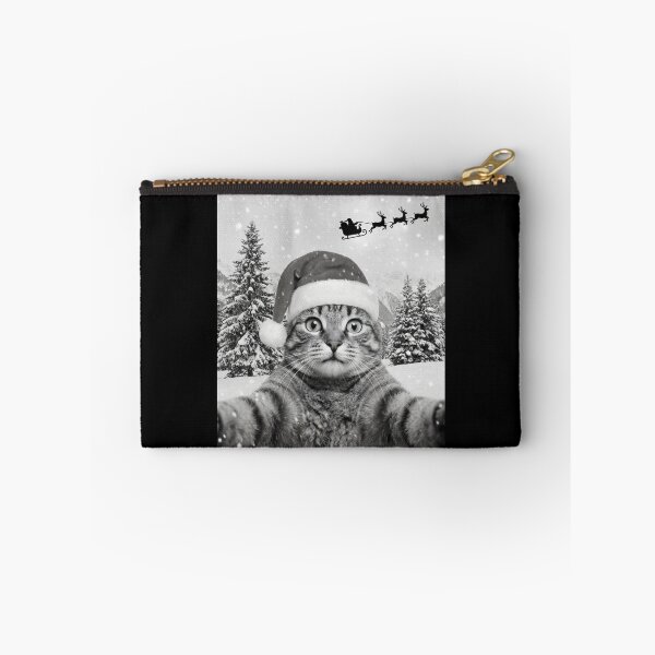 Item preview, Funny Santa Cat Selfie Christmas Winter Snow Cute Kitty T-Shirt designed and sold by ArcaneArtistry.