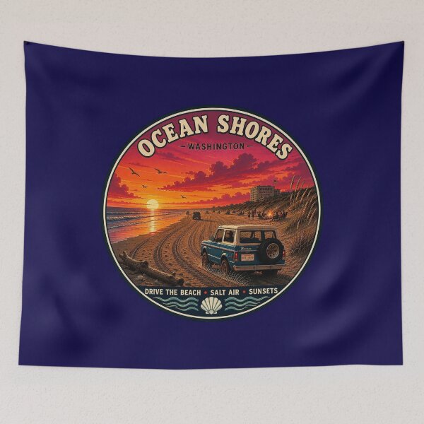 Item preview, Ocean Shores: Beach Drive Sunset designed and sold by Swanny's Custom T-shirt and Gift Designs.