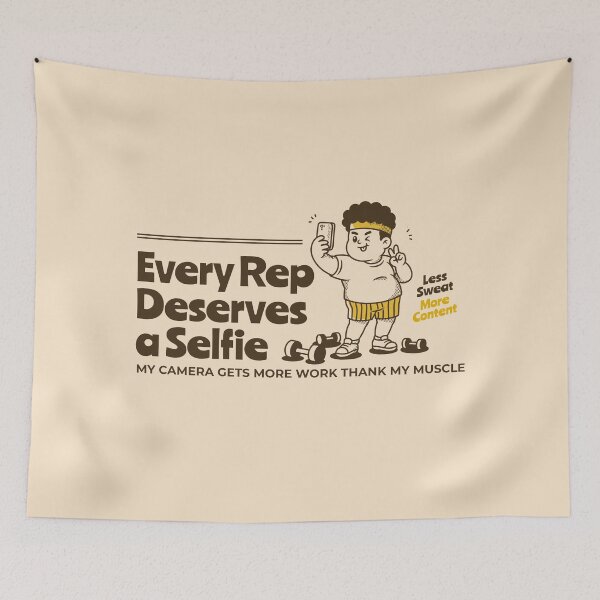 Item preview, Every Rep Deserves a Selfie Funny Gym Workout Selfie designed and sold by adipra.