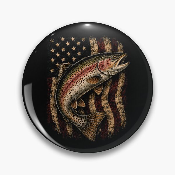 Item preview, American Flag Rainbow Trout Angler designed and sold by SOUFIANE1991.