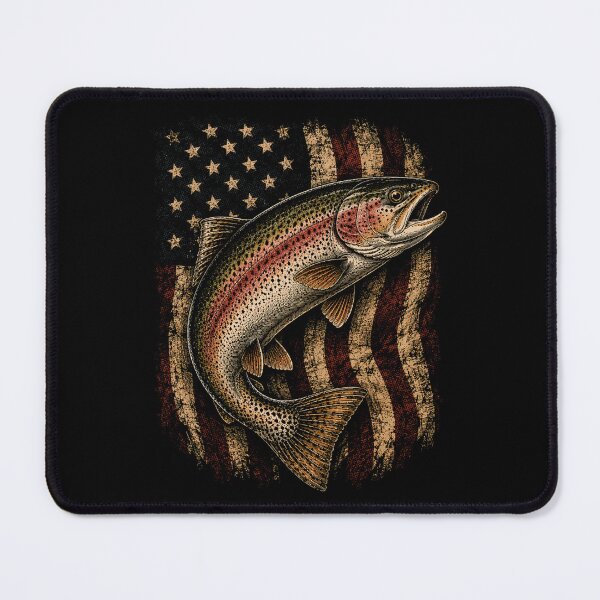 Item preview, American Flag Rainbow Trout Angler designed and sold by SOUFIANE1991.