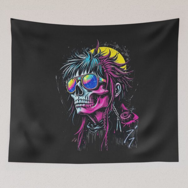 Item preview, Cyberpunk Neon Skull designed and sold by ERODED SELF.