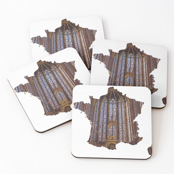 Item preview, France Map Sainte-Chapelle Stained Glass Paris Silhouette designed and sold by Maroan93.