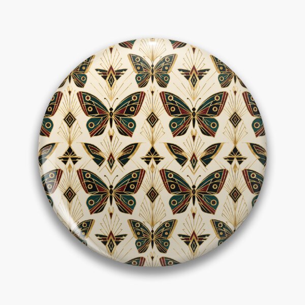 Item preview, Butterfly Art Deco Teal Gold Seamless Pattern designed and sold by Inkworksbyshery.
