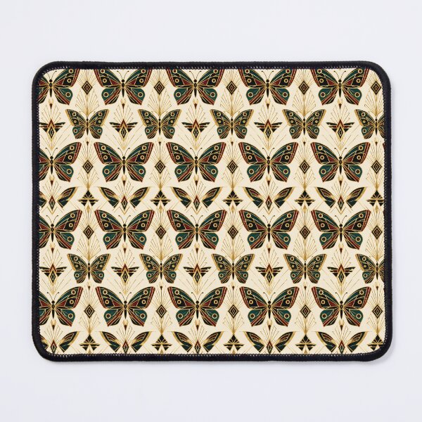 Item preview, Butterfly Art Deco Teal Gold Seamless Pattern designed and sold by Inkworksbyshery.