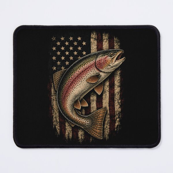 Item preview, American Flag Rainbow Trout Angler designed and sold by SOUFIANE1991.