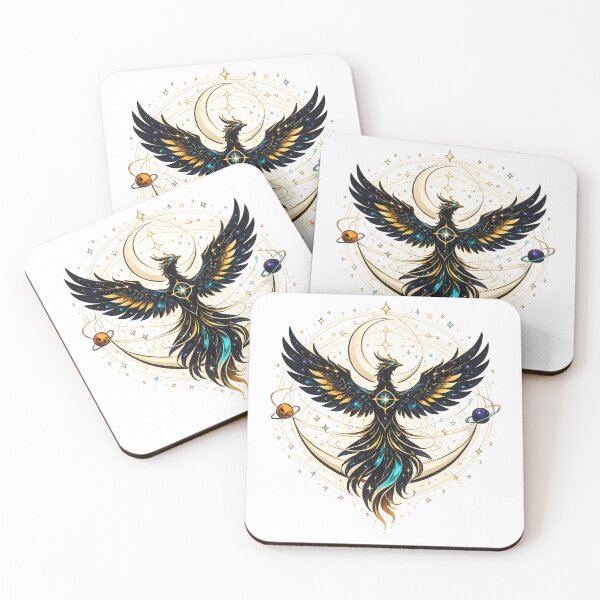 Item preview, Celestial Phoenix – Cosmic Moon & Mystic Space Art designed and sold by moditeck.