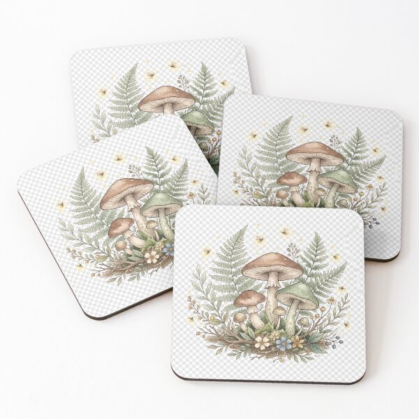 Item preview, Cottagecore Botanical Wild Mushrooms Watercolor Nature Art designed and sold by Mohaned01018.