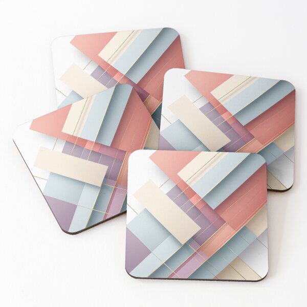 Item preview, Modern Pastel Geometric Art with Gold Accents | Minimalist Abstract Pattern designed and sold by semenol.