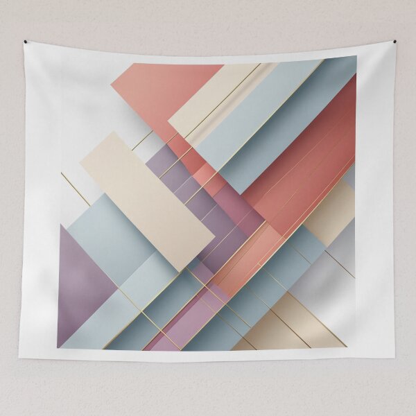 Item preview, Modern Pastel Geometric Art with Gold Accents | Minimalist Abstract Pattern designed and sold by semenol.