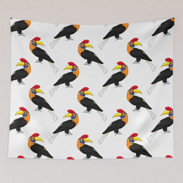Item preview, Male Knobbed Hornbill Bird of Sulawesi Illustration designed and sold by OrPolly.