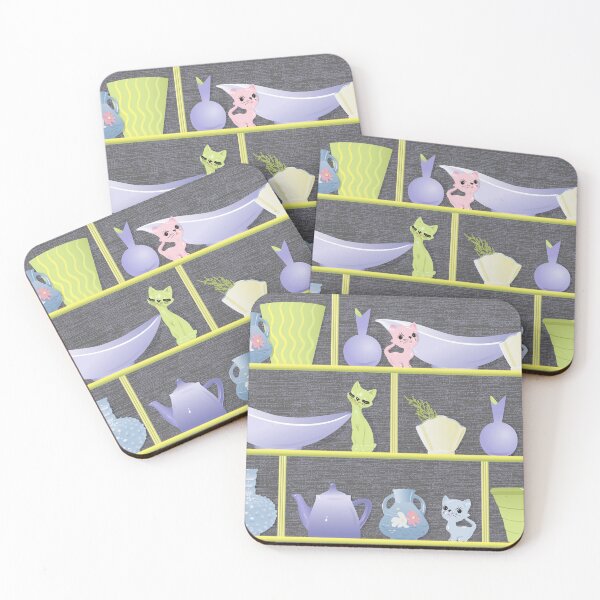 Item preview, Vintage Ceramics Shelf with Kitsch Kitties designed and sold by vinpauld.