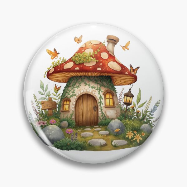 Item preview, Enchanted Mushroom Cottage | Whimsical Cottagecore Fairy House Illustration designed and sold by Silentshelf.