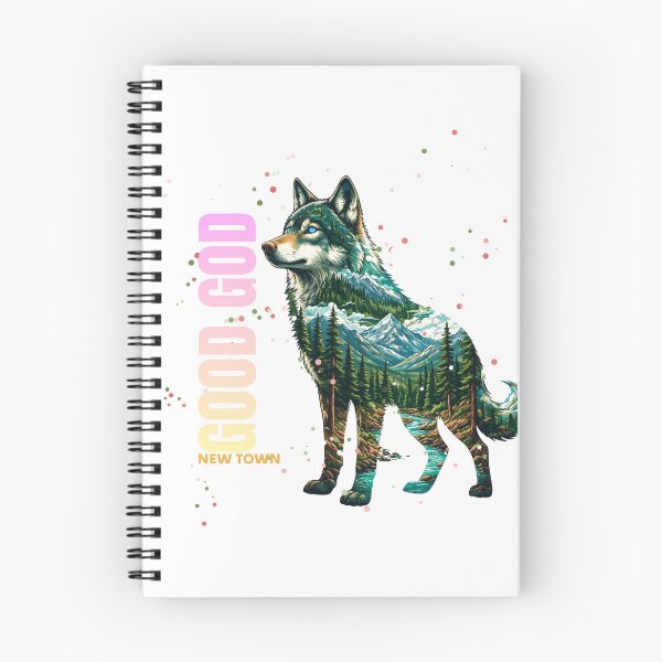 Item preview, Wolf with double exposure forest landscape with the Phrase "Good God" designed and sold by DVerse Studio.