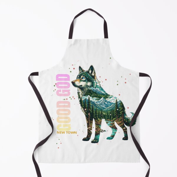 Item preview, Wolf with double exposure forest landscape with the Phrase "Good God" designed and sold by DVerse Studio.