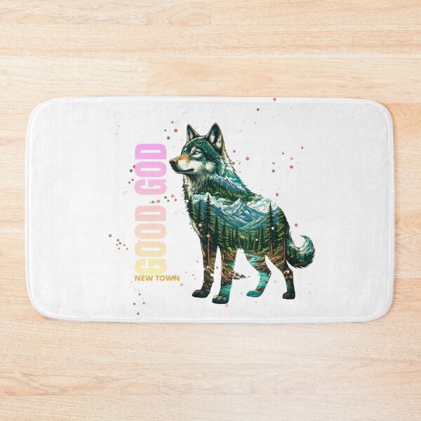 Item preview, Wolf with double exposure forest landscape with the Phrase "Good God" designed and sold by DVerse Studio.