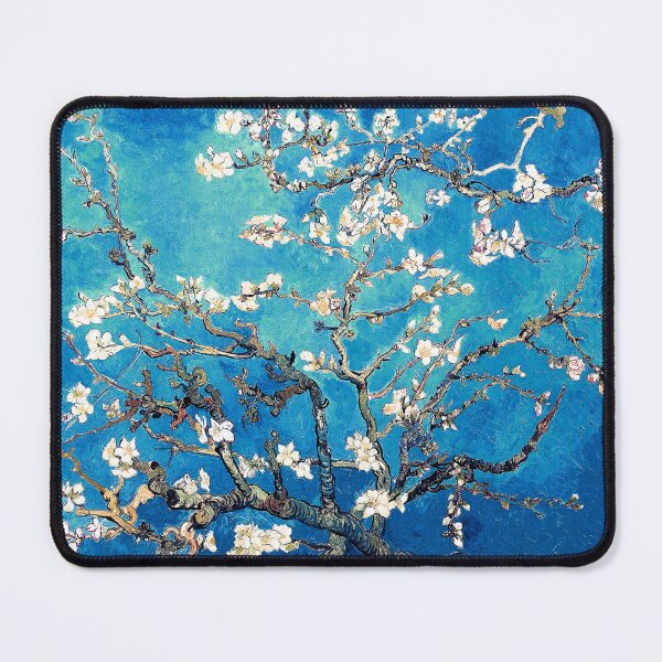Item preview, Almond Blossom by Vincent Van Gogh in Ocean Blue Turquoise designed and sold by PureVintageLove.