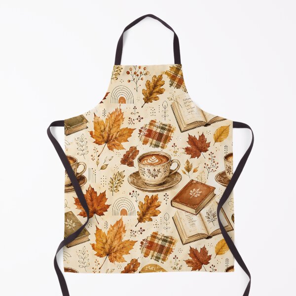 Item preview, Cozy Autumn Coffee Cup And Leaves Pattern designed and sold by Thai Vibe Studio.