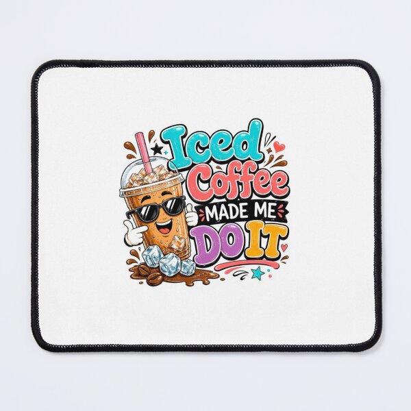 Item preview, Iced Coffee Made Me Do It – Funny Coffee Lover Cartoon Retro Design designed and sold by CreativeNest Prints.