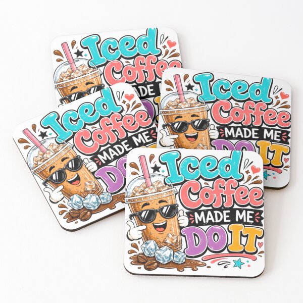 Item preview, Iced Coffee Made Me Do It – Funny Coffee Lover Cartoon Retro Design designed and sold by CreativeNest Prints.